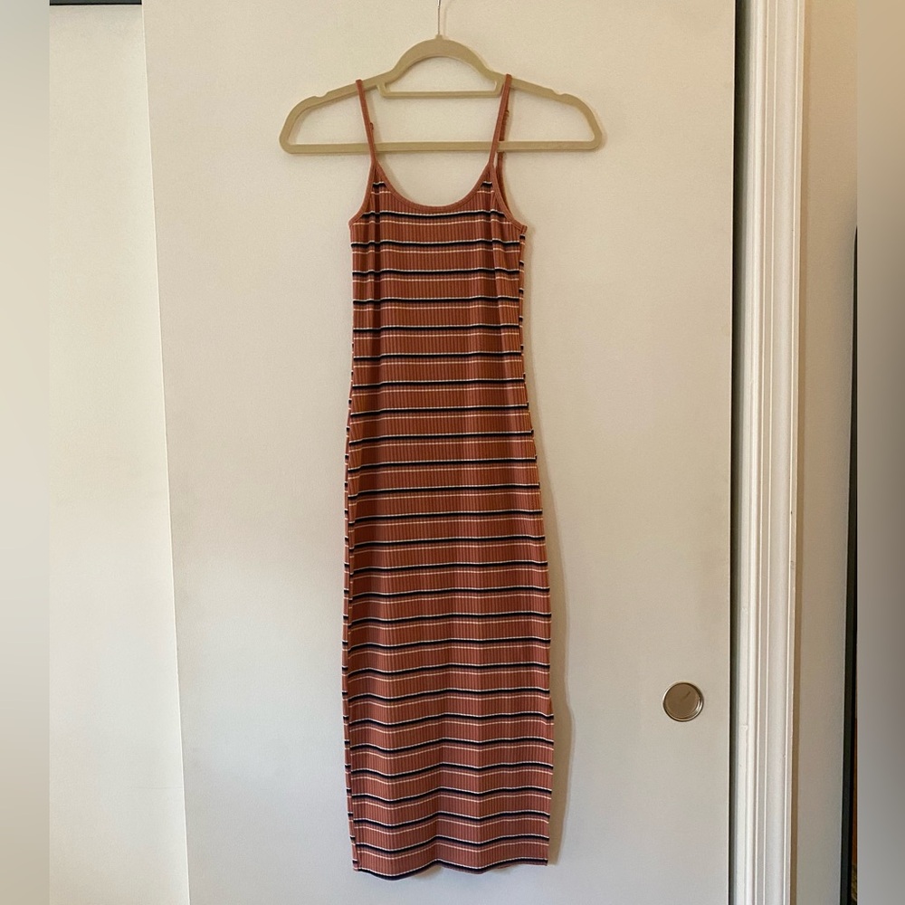 Wild Fable Striped Form-Fitting Midi Dress